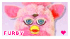 stamp: image of a pink furby and a heart. text reads 'furby'