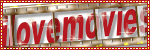 large blinkie: A film strip and the words 'I love movies'