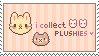 stamp: images of cute animals. text reads 'I collect plushies'