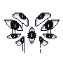 pixel art of dripping eyes in a circle